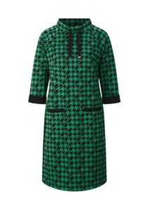 Shirtkleid WITT "Jersey-Kleid Jerseykleid mit Kontrast-Akzenten", Damen, Gr. 42, Normalgr&ouml;&szlig;en, gr&uuml;n (grasgr&uuml;n, schwarz, gemustert), Modisch, Kleider Shirtkleid