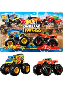 Hotwheels Spielzeug-Monstertruck HOT WHEELS "Monster Trucks Die-Cast 2er-Pack", bunt, Spielzeugfahrzeuge, Kinder, Kunststoff, Metall, Spielzeug-Monstertruck, im Ma&szlig;stab 1:64, Variante nicht w&auml;hlbar