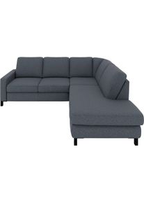 Ecksofa Musterring "MR365", grau (anthrazit), B:233cm H:84cm T:219cm, 100% Polyester, Sofas, Ecksofa, Mit flacher 15 cm Armlehne, wahlweise in 3 Materialien, 233 x 219 cm