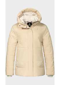 Sch&ouml;ffel Outdoorjacke SCH&Ouml;FFEL "Ins Jkt Style Purga WMN", Damen, Gr. 44, beige (4085, beige), Oberstoff: 100% Polyester. (Membran: Thermoplastisches Polyurethan). Futter: 100% Polyester. Futter: 100% Polyester. Wattierung: 100% Polyester, relaxed fit, hoch geschlossener Ausschnitt, Jacken Outdoorjacke