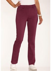 Bequeme Jeans SIEH AN "Jeans High-waist-Jeans mit hohem Rundum-Dehnbund", Damen, Gr. 22, Kurzgr&ouml;&szlig;en, rot (bordeaux), Denim, , Basic, Jeans Bequeme Jeans