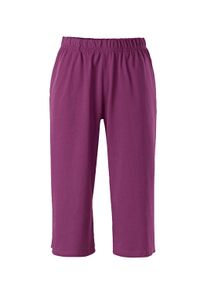 Schlupfhose SIEH AN "Capri-Freizeithose Caprihose mit weiten Beinen", Damen, Gr. 46, Normalgr&ouml;&szlig;en, lila (beere), Jersey, , Basic, weit, Hosen Schlupfhose