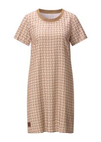 Jerseykleid WITT "Webkleid Webkleid in figurfreundlicher A-Linie", Damen, Gr. 42, N-Gr, beige (camel, ecru, bedruckt), Sportlich, Rundhals, Kleider Jerseykleid