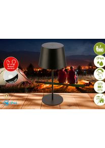 Briloner Leuchten LED Tischleuchte "NIVO", schwarz (matt, schwarz), 1, &Oslash; 9,5cm H: 20,5cm, 1 Stk., Leuchten, 9,5x20,5 cm, Indoor/Outdoor, Balkon, Terrasse, Wohnzimmer, LED Tischleuchte