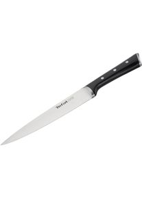 Fleischmesser Tefal "Ice Force 20 cm", schwarz (edelstahlfarben, schwarz), Klingenl&auml;nge 20cm, Edelstahl, Kochmesser, Fleischmesser, Eish&auml;rtung, Edelstahl Made in Germany, optimale Sch&auml;rfe