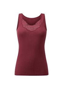 Achselhemd WITT "Achselhemd Achselhemd mit Satin-Einfassung 2 St&uuml;ck", Damen, Gr. 42, 2 Stk., N-Gr, bordeaux, Feinripp, , Basic, V-Ausschnitt, Unterhemden Achselhemd