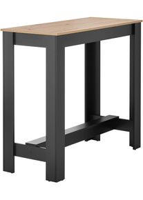Bartisch Stolkom "Modesto K&uuml;chentisch, Bistrotisch, Stehtisch K&uuml;che, BxHxT 115x103x50 cm", schwarz (artisan eiche, schwarz dekor, schwarz dekor, artisan eiche dekor), H:103cm, Tische, Bartisch, Groz&uuml;gige Fl&auml;che, Stabiler Halt, Tischplatte melaminbeschichtet