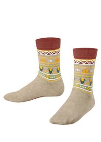 Socken Falke "Pumpkin Fair Isle", M&auml;dchen, Gr. 23-26, Sockengr&ouml;&szlig;e, beige (sand meliert (4650)), Obermaterial: 67% Baumwolle CO. 32% Polyamid PA. 1% Elasthan EL., Socken Socken