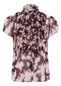 Langarmhemd Saint Tropez "Damen Langarm - Hemd LiljaSZ", Damen, Gr. XXL, N-Gr, braun (winetasting shadow blooms), Obermaterial: 100% Polyester PES., Hemden Langarmhemd