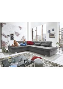 Ecksofa DIE PLANBAR "MP-IN17004 L-Form, Breite 323 cm, mit Kaltschaum-Polsterung", grau, B:323cm H:84cm T:260cm, 100% Polyester, Sofas, Ecksofa, inkl. Sitztiefenverstellung, wahlweise weitere Funktionen