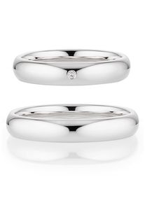Trauring Bruno Banani "Schmuck Geschenk Ehering Hochzeit Damenring Herrenring" Gr. 53, silber (silberfarben), Fingerringe, Damen, 53, 0,01 SI = kleine Einschl&uuml;sse mit Brillant, Silber 925 (Sterlingsilber), 4mm, Trauring, wahlweise mit oder ohne Brillant, Made in Germany