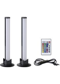 Eglo LED Dekolicht "GAMER LIGHT, Tischlampe, musikgesteuert, 2er Set, Gaming Zimmer", schwarz, 2, &Oslash; 3cm H: 32,5cm, 2 Stk., Leuchten, Fernbedienung inkl., 150cm USB-Kabel, Musikmodi, H: 32,5cm x D: 3cm, LED Dekolicht