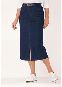 Jeansrock WITT "Jeans-Rock Jeansrock mit verdecktem Gehschlitz, w&auml;rmend", Damen, Gr. 21, blau (dunkelblau), Denim/Jeans, , Sportlich, R&ouml;cke Jeansrock