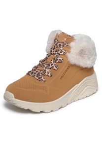 Winterstiefel Skechers "UNO LITE", M&auml;dchen, Gr. 31, Textil, blau (braun), Lederimitat, Schuhe Winterstiefel, Winterboots mit Fellimitat, Gr&ouml;&szlig;enschablone zum Download