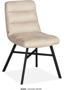 Esszimmerstuhl OMG DESIGN "Bowie", toffee, schwarz, toffee, B:49,5cm H:88cm T:66,5cm, Polyester, St&uuml;hle, Esszimmerstuhl, Esszimmerstuhl, pflegeleichter Bezug