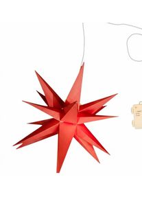 OTTO HOME LED Stern "LED Kunststoffstern KARINNA, &Oslash; 35 cm", rot, &Oslash; 35cm, 2 Stk., Leuchten, Batteriebetrieb mit 6/18 St. Timer, LED Stern