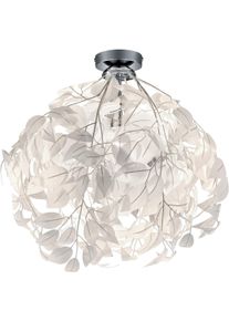 REALITY LEUCHTEN Deckenleuchte "Leavy", grau (chromfarben), 1, &Oslash; 38cm H: 58cm, 1 Stk., Leuchten, E27 Deckenlampe mit Bl&auml;tteroptik, &Oslash; 38cm, Deckenleuchte