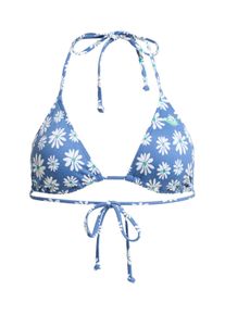 Triangel-Bikini-Top Roxy "Printed Essentials Tiki Tri", Damen, Gr. XS, blau (dutch blau flower soul small), Obermaterial: 85% Polyester, 15% Elasthan., Bikini-Oberteile Triangel-Bikini-Top