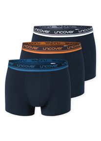 Boxer uncover by Schiesser "Uncover Cotton", Herren, Gr. XXL, Single Jersey, blau (901, sonstiges), Single Jersey, Obermaterial: 95% Baumwolle, 5% Elasthan, k&ouml;rpernah, Unterhosen Boxer, ohne Eingriff, Logo-Bund, elastisch, Single Jersey-Qualit&auml;t