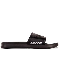 Badesandale Lotto, Herren, Gr. 40, schwarz-wei&szlig; (schwarz, wei&szlig;), Synthetik, Schuhe Badesandale, - mit praktischem Klettverschluss