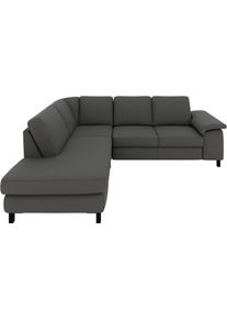 Ecksofa Musterring "MR365", grau (anthrazit), B:247cm H:84cm T:219cm, 95% Polyester, 5% Nylon, Sofas, Ecksofa, Mit gerundeter 29 cm Armlehne, wahlweise in 3 Materialien,247 x 219 cm