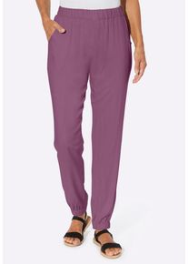 Schlupfhose SIEH AN "Hose Haremshose mit B&uuml;ndchen am Saum", Damen, Gr. 52, Normalgr&ouml;&szlig;en, lila (violett), Basic, Hosen Schlupfhose