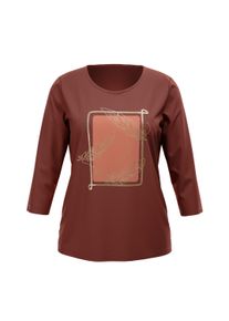 T-Shirt SIEH AN "3/4-Arm-Shirt 3/4-Arm-Shirt mit Foliendruck", Damen, Gr. 46, rotbraun, papaya, Modisch, Rundhals, Shirts T-Shirt
