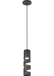 Trio LEUCHTEN Pendelleuchte "STREAM, H&auml;ngelampe mit Metallschirm, exkl GU10 max 10W", schwarz matt, 1, &Oslash; 12cm H: 150cm, 1 Stk., Leuchten, H&ouml;he einstellbar max 150 cm, Moderne H&auml;ngeleuchte Wohnzimmer B&uuml;ro, Pendelleuchte