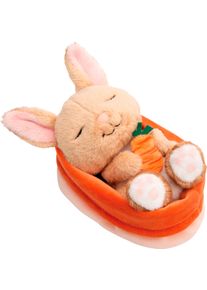 Kuscheltier Nici "Sleeping Pets GREEN, Hase 12 cm", braun (hase mit karotte im k&ouml;rbchen, 12 cm, braun), Pl&uuml;schfiguren, KinderB:8cm H:8cm L:12cm, Pl&uuml;sch, Polyester, Kuscheltier, schlafend im K&ouml;rbchen, B:8cm H:8cm L:12cm