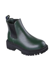 Chelseaboots Skechers "MODERN RUGGED-THE VOYAGER", Damen, Gr. 36, Textil, gr&uuml;n (dunkelgr&uuml;n), Leder, Schuhe Chelseaboots, Stiefelette mit Memory Foam - Ausstattung
