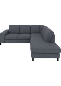 Ecksofa Musterring "MR365", grau (anthrazit), B:245cm H:84cm T:219cm, 100% Polyester, Sofas, Ecksofa, Mit gerader 27 cm Armlehne, wahlweise in 3 Materialien, 245 x 219 cm