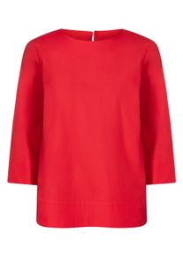 Shirtbluse Heine "Bluse Baumwollbluse in A-Form", Damen, Gr. 38, rot, Modisch, Rundhals, Blusen Shirtbluse