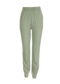 Schlupfhose SIEH AN "Hose Haremshose mit B&uuml;ndchen am Saum", Damen, Gr. 27, Kurzgr&ouml;&szlig;en, gr&uuml;n (eucalyptus), Basic, Hosen Schlupfhose
