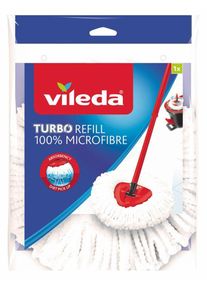 Wischbezug Vileda "Vileda TURBO Refill 100% Microfibre Ersatzkopf", wei&szlig; (wei&szlig;, rot), B:22cm H:30mm T:5,5cm, gewirkt, Mikrofaser, Putzt&uuml;cher, Wischbezug, Ersatzkopf mit Dreiecksform - f&uuml;r alle Oberfl&auml;chen geeignet