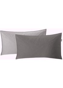 Kissenbezug Kleine Wolke "Linda", grau (silbergrau), B:40cm L:80cm, Mako-Satin, Obermaterial: 100% Baumwolle, Kissenbez&uuml;ge, Kissenbezug, einfaches, sehr elegantes Design
