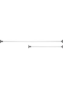 Klemmstange Wenko "Herkules", grau (wei&szlig;, hellgrau), B:145cm L:4,5cm T:8cm, Kunststoff, Metall, Gardinenstangen, Klemmstange, 80-145 cm, stufenlos ausziehbar