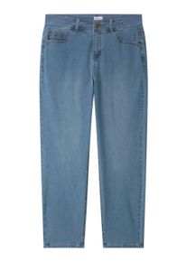 5-Pocket-Jeans sheego "Jeans Slim-fit-Jeans mit Komfortbund", Damen, Gr. 54, Normalgr&ouml;&szlig;en, blau (blau, bleached), Denim, , Sportlich, slim fit, Jeans 5-Pocket-Jeans