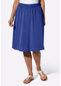 Schlupfrock SIEH AN "Schlupfrock Schlupfrock mit R&uuml;schen", Damen, Gr. 50, blau (royalblau), Web, Stoff, , Basic, R&ouml;cke Schlupfrock