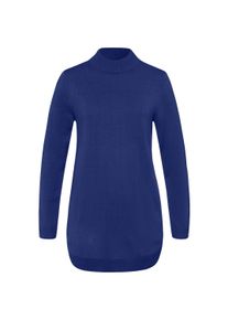 Longpullover SIEH AN "Pullover Pullover mit abgerundetem Saum", Damen, Gr. 46, blau (royalblau), Basic, Pullover Longpullover