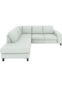 Ecksofa Musterring "MR365", wei&szlig; (platin), B:245cm H:84cm T:219cm, 100% Polyester, Sofas, Ecksofa, Mit gerader 27 cm Armlehne, wahlweise in 3 Materialien, 245 x 219 cm