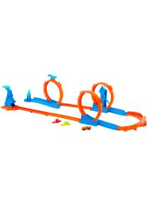 Hotwheels Autorennbahn HOT WHEELS "Track Creator Dreifacher Looping", bunt, Autorennbahnen, KinderB:121,91cm H:29,64cm T:43,18cm, Kunststoff, Autorennbahn, inkl. 1 Spielzeugauto, B:121,91cm H:29,64cm T:43,18cm