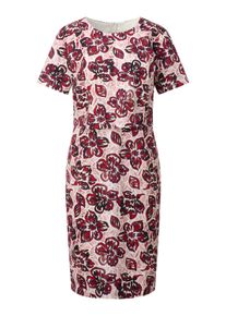 Jerseykleid WITT "Webkleid Druckkleid in 2-in-1-Optik", Damen, Gr. 46, Normalgr&ouml;&szlig;en, bunt (rot, burgund, bedruckt), Elegant, Rundhals, Kleider Jerseykleid