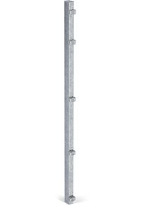 Zaunpfosten Alberts "60x40 mm f&uuml;r Doppelstabmattenzaun", grau (feuerverzinkt), B:6cm H:147,5cm T:4cm, Stahl, Zaunpfosten, Zaunpfosten, 147,5 cm, zur Befestigung mit Einschlag-Bodenh&uuml;lse oder Pfostentr&auml;ger