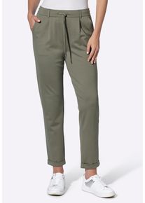 Schlupfhose WITT "Joggpants Jogg Pants in Interlock-Qualit&auml;t", Damen, Gr. 52, Normalgr&ouml;&szlig;en, gr&uuml;n (khaki), Interlock, , Modisch, schmal, Hosen Schlupfhose