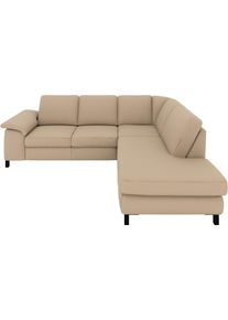 Ecksofa Musterring "MR365", beige (sand), B:247cm H:84cm T:219cm, 95% Polyester, 5% Nylon, Sofas, Ecksofa, Mit gerundeter 29 cm Armlehne, wahlweise in 3 Materialien,247 x 219 cm
