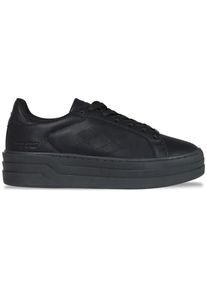 Plateausneaker Lotto, Damen, Gr. 40, schwarz, Synthetik, clean, Schuhe Plateausneaker, - mit raffinierter Plateausohle im Lagenlook