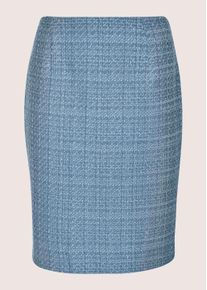 Madeleine Mode Bleistiftrock MADELEINE "Boucl&eacute;rock Bleistiftrock in Tweed-Optik", Damen, Gr. 36, blau (rauchblau), Obermaterial: 80% Polyester PES. 20% Wolle mw., Modern, figurbetont, R&ouml;cke Bleistiftrock, Kurzer Tweedrock