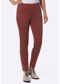 Schlupfjeans WITT "Schlupfhose Schlupfhose mit elastischem Bund", Damen, Gr. 48, Normalgr&ouml;&szlig;en, braun (rotbraun), Denim/Jeans;Twill, , Modisch, schmal, Jeans Schlupfjeans