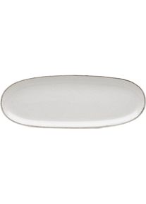 Servierplatte Van Well "Platte Urban, 34 x 12,5 cm, 4 St&uuml;ck", beige (creme), B:12,5cm H:2cm L:34cm, Steinzeug, Servierplatten, Servierplatte, sp&uuml;lmaschinen- und mikrowellengeeignet