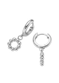 Paar Creolen Firetti "Schmuck Geschenk Silber 925 Ohrschmuck Ohrringe Kugeloptik", silber (silberfarben), Ohrringe, Damen, 11mm, Silber 925 (Sterlingsilber), Paar Creolen